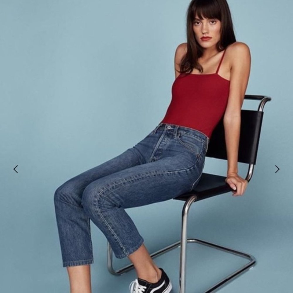 Christy Bodysuit in Cherry Size Small Reformation